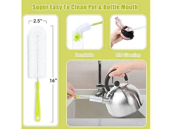 Bottle Cleaning Brush Set - Long Handle