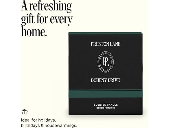 Preston Lane Luxury 2-Wick Scented Candle, Doheny Drive