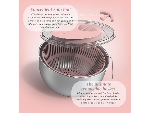 COOK WITH COLOR Stainless Steel Salad Spinner - 5 Qt
