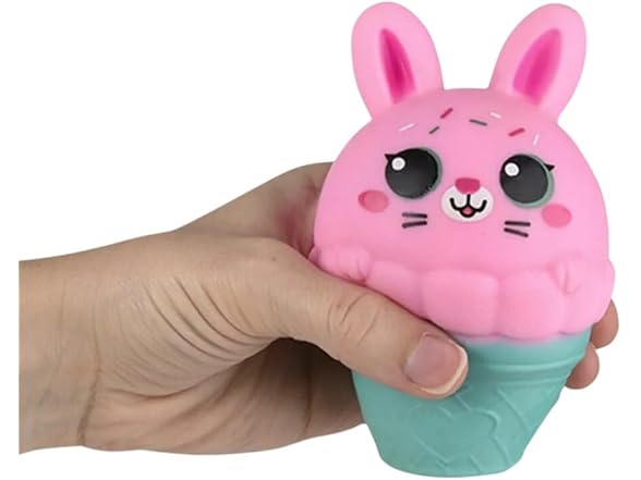 Assorted Color Squish & Stretch Easter Ice Cream Bunny