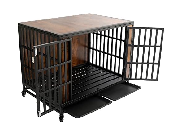Zelecube 42" Heave Duty Dog Crate Rustic Brown