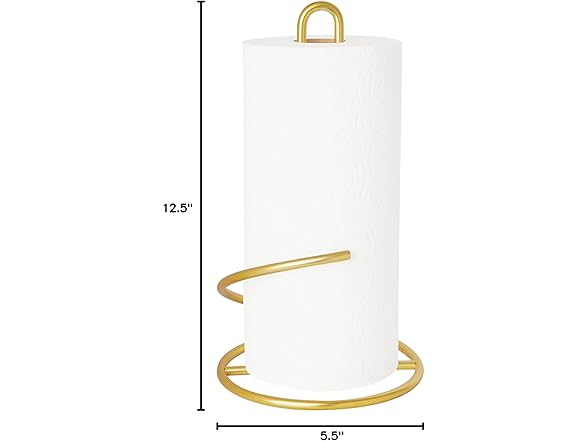 Spectrum Euro Gold Paper Towel Holder Countertop Kitchen Organizer 