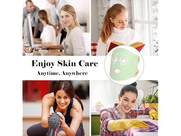 Oiameen Red Light Mask, 7-clolor Red Light Therapy Mask