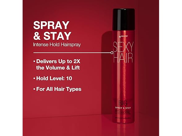 (2 Pack) Sexy Hair Spray & Stay Intense Hold Hairspray, 9 oz