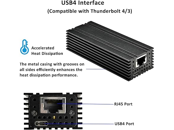 USB 4.0 Type-C 10G Ethernet Adapter - Gallery 4