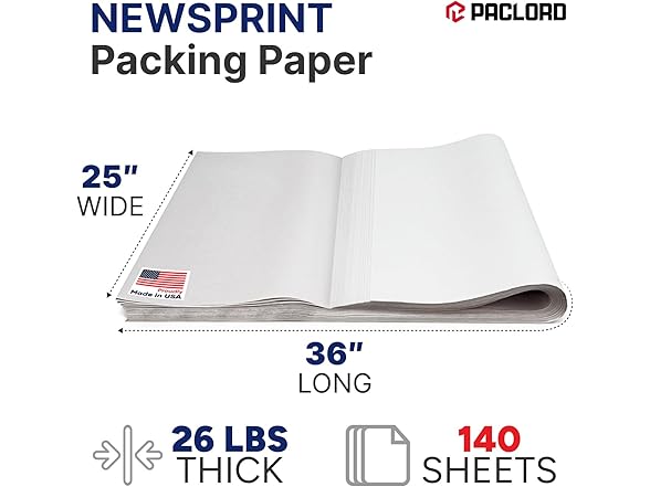 ABCCANOPY Paclord Newsprint Packing Paper Sheets,
