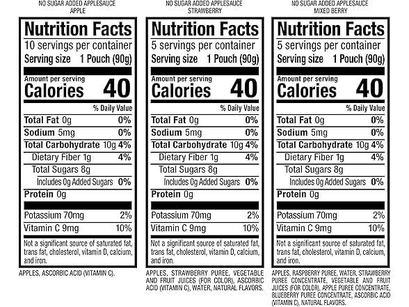 20PK Mott's No Sugar Added Applesauce 3 Flavor Variety