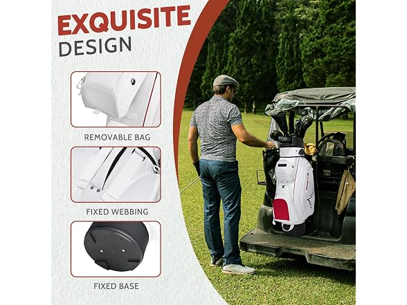 UNIHIMAL BC6275260307559 White Golf Cart Bag Pro (Open Box)
