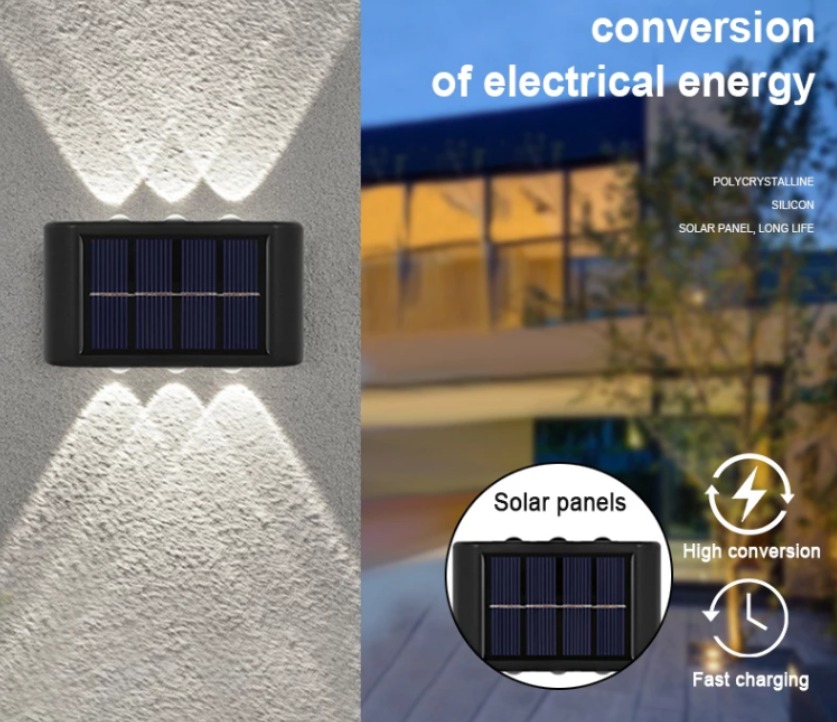 4-Pack Solar Wall Light Sconces - Gallery 9