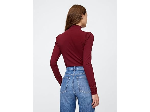 Gap Women's Long Sleeve Puffed Shoulder Turtleneck