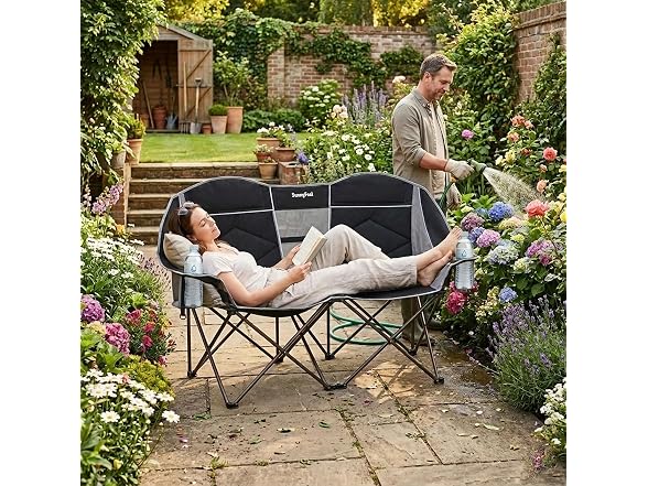 SUNNYFEEL Black Loveseat Camping Chair
