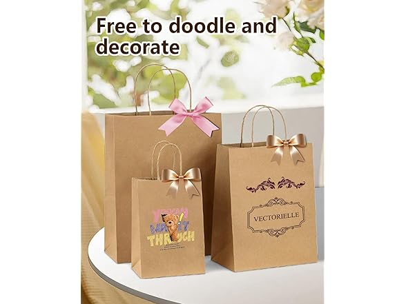 Gift Bags 8x4.25x10.5 100Pcs