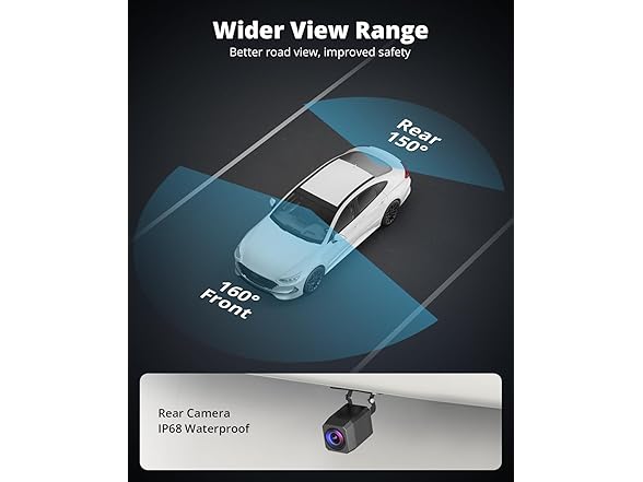 (NEW) Kingslim Dash Cam Front and Rear Camera 4K+1080P (Open Box)