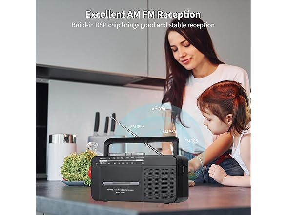 SEMIER Boombox MP3 Conversion Tape Player