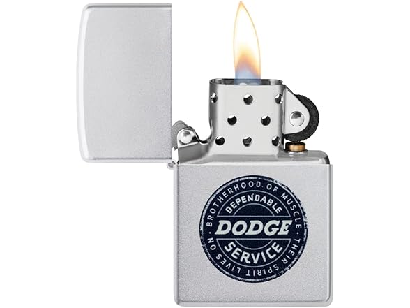 Zippo Dodge Service Sign Satin Chrome Pocket Lighter