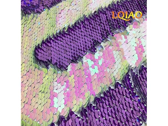 Iridescent White Lavender Reversible Sequin Fabric