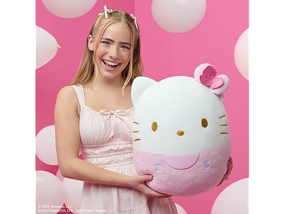 Squishmallows Original Sanrio 14" 50th Anniversary Pink Hello Kitty
