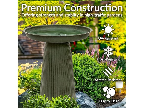 Sunnydaze Gleeful Garden Metal Bird Bath