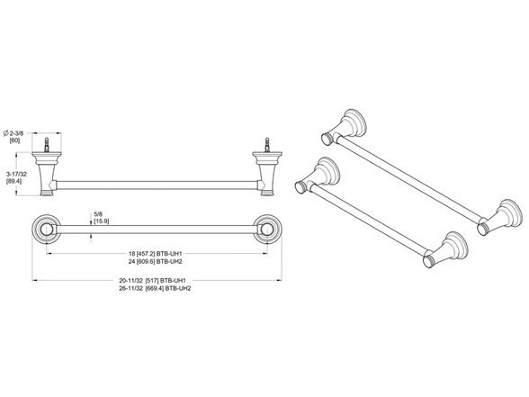 Pfister BTB-UH2C Renato 24" Towel Bar