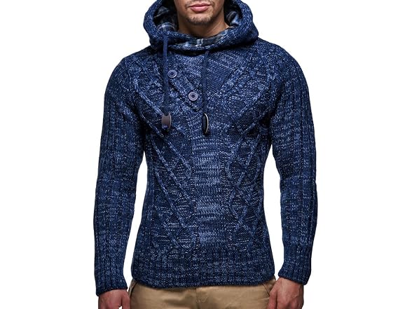 Leif Nelson Men's Knitted Hooded Sweater