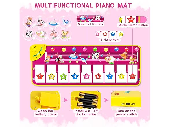 Kids Toy Piano Mat