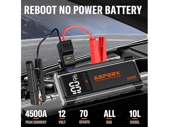 ASPERX AX4500 Jump Starter, 4500A