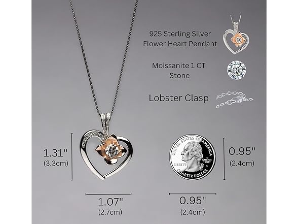 Kari Luxe Plated Flower Heart Necklace