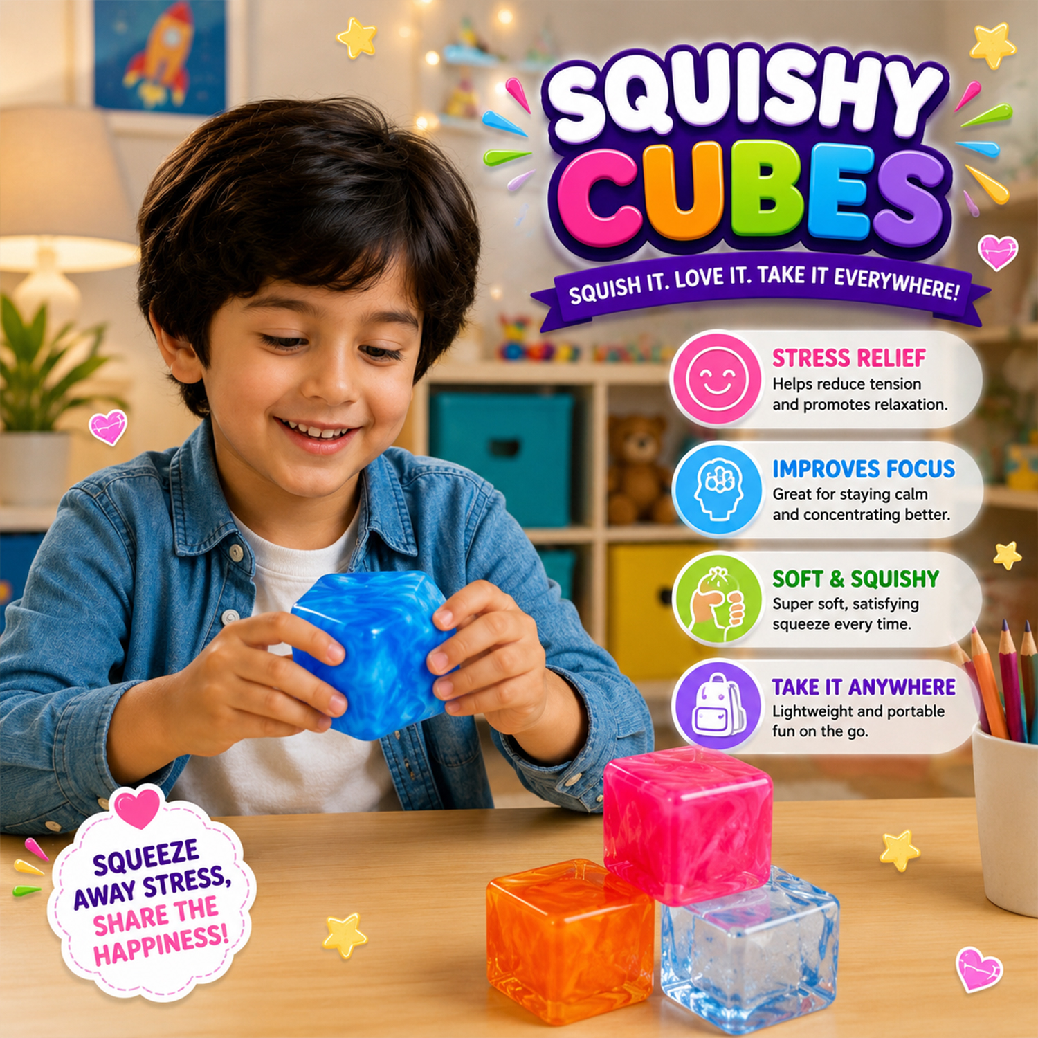 Twilight Squishy Sensory Toys Cube - Your Choice - Gallery 15