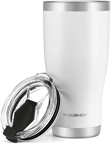 HAUSHOF 30 oz Tumbler, Stainless Steel Vacuum Insulated Coffee Tumbler Water Cup, Double Wall Travel Mug with Lid, Perfect for Hot and Cold Drinks