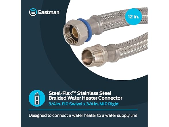 Eastman 12 Inch Steel-Flex Water Heater Connector