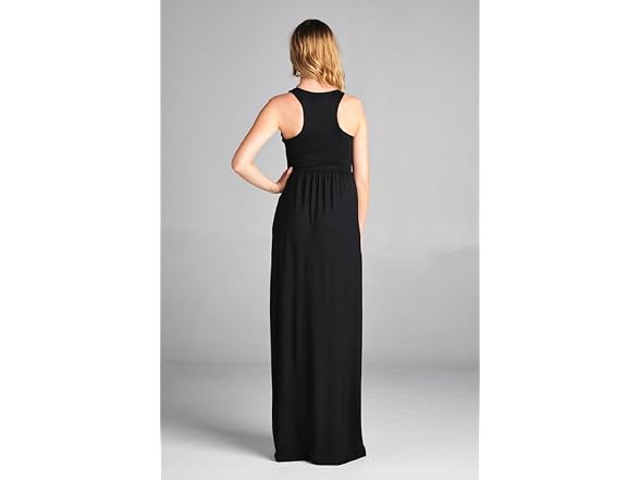 Sportoli Women (S) Maxi Dresses Solid Long -Navy