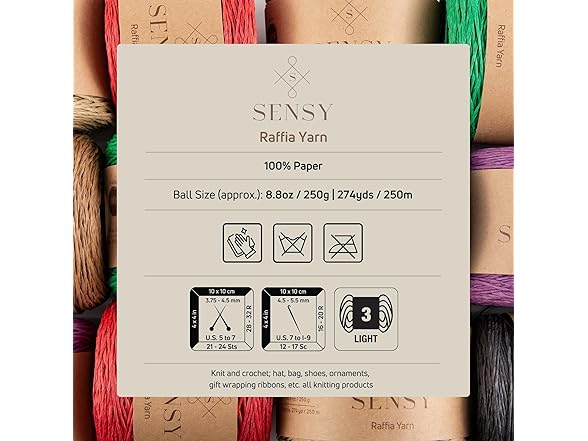 Sensy Premium 274 Yards Raffia Yarn (Red)