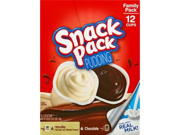 12CT Snack Pack Chocolate and Vanilla Pudding Cups