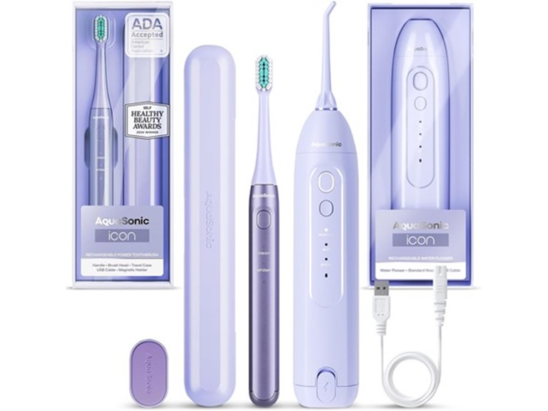 AquaSonic Icon Toothbrush Flosser Lilac