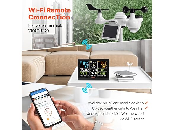 VEVOR 7-in-1 Wi-Fi Weather Station