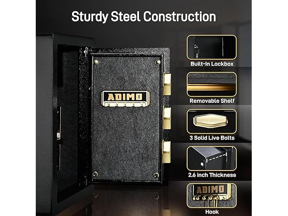 ADIMO Safe w/ Interior Drawer, 2.8 Cuft Heavy-Duty
