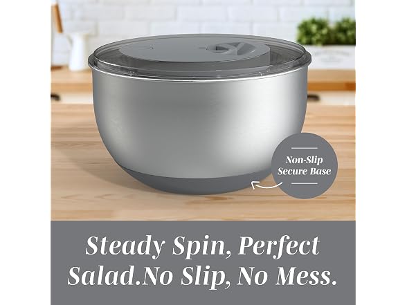 COOK WITH COLOR Stainless Steel Salad Spinner - 5 Q