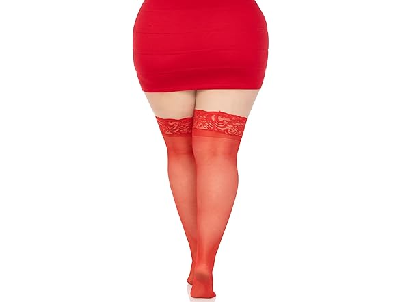 Leg Avenue Red Stay Up Thigh Highs