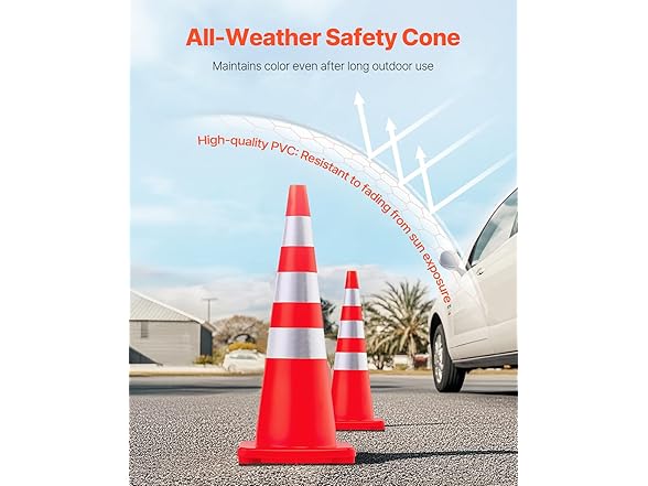 VEVOR Safety Cones, 6 x 36