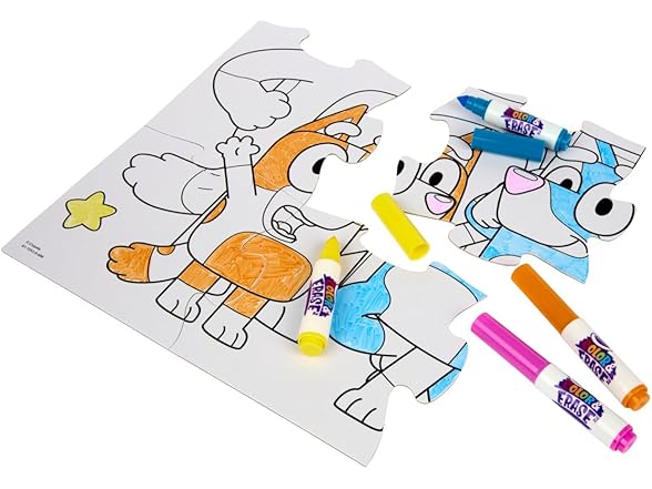 Crayola Color & Erase Bluey Puzzle Set