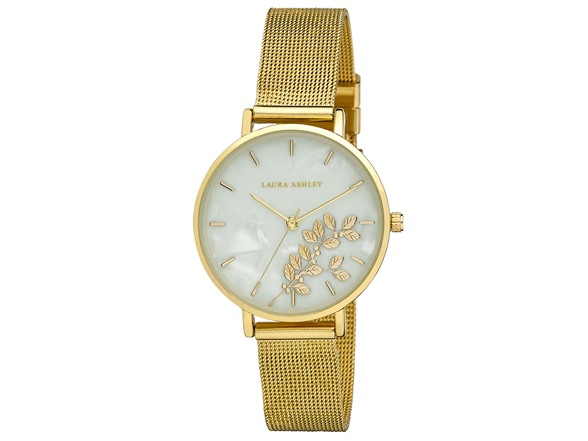 Guess Chelsea Mother of Pearl White Dial Rose Gold Mesh Strap Watch For Women - W0647L2