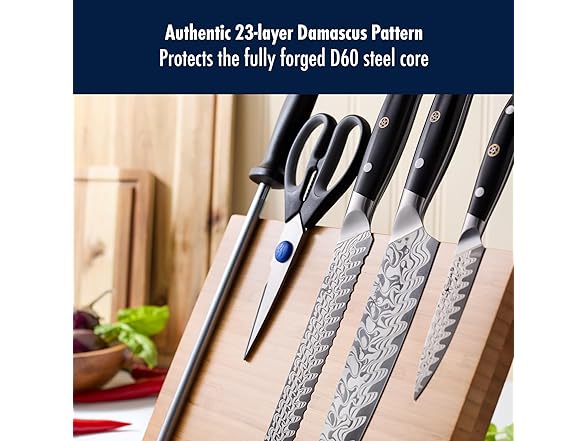 HENCKELS  Damascus 6-pc Magnetic Easel Damascus Knife Set