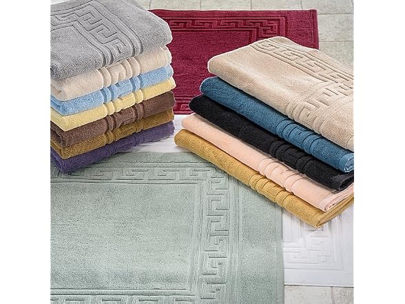 Superior Heavyweight Cotton Bath Mats, Set of 2, 22" x 35", Light Blue