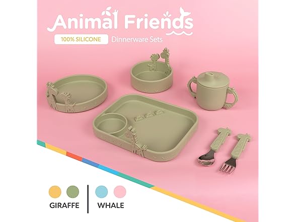 Nuby Giraffe Silicone Rectangle Plate