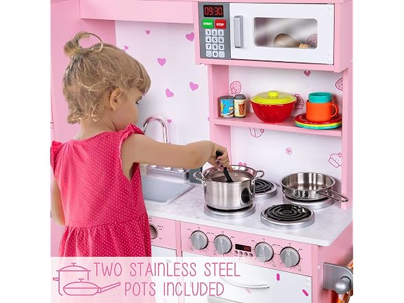 Kitchen set pink cookie backsplash