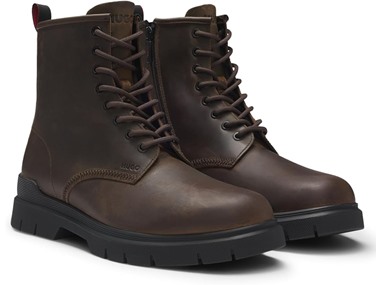 $59.99, Was $139.12, 56% Off! HUGO Ryan Smooth Leather Lace Up Boot dealfomo