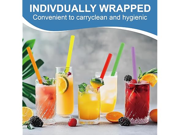 300 Individually Wrapped Boba Straws