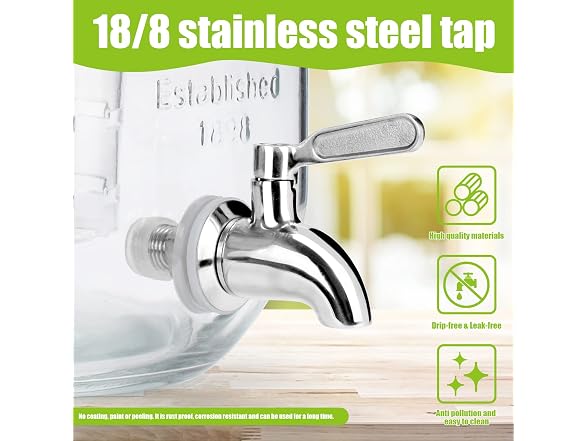 DD&HAPP Glass Drink Dispenser W/ Stand