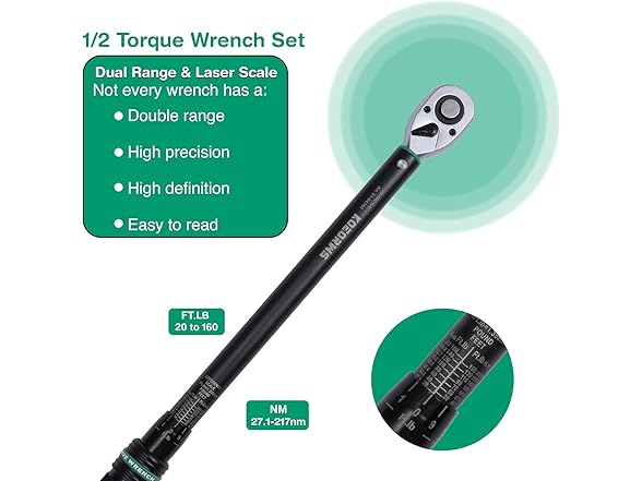 KOEORWS 1/2-Inch Drive Click Torque Wrench