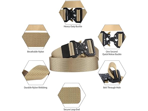 KingMoore Men's Tactical Belt Heavy Duty